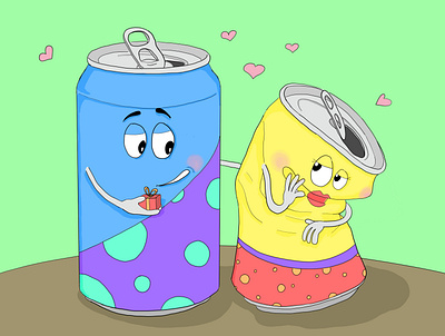 Can Love cans comic cute gift illustration