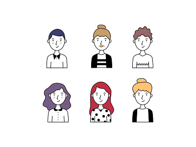 Hand Drawn People Avatar Vectors avatar character character design doodle free download free vector freebie hand drawn illustration vector download vector illustration