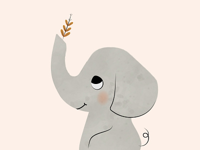 Cute Elephant Vector Illustration digital art elephant elephant illustration elephant vector free download free illustration free vector freebie kids art vector illustration wall art