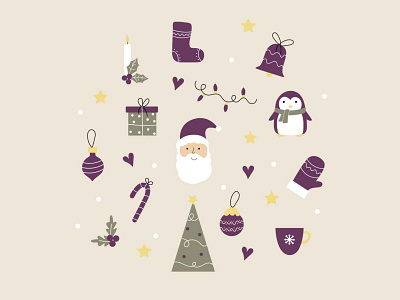 Set of Christmas Elements christma christmas christmas elements christmas icons christmas illustration free free christmas vector free download free downlod free vector freebie vector xmas