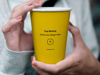 Woman Holding Paper Cup Mockup