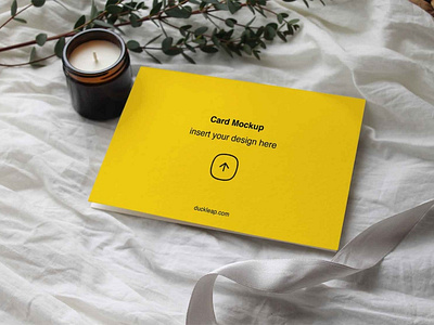 Greeting Card with Candle Mockup