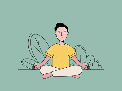 Man Meditating Illustration by Duckleap on Dribbble