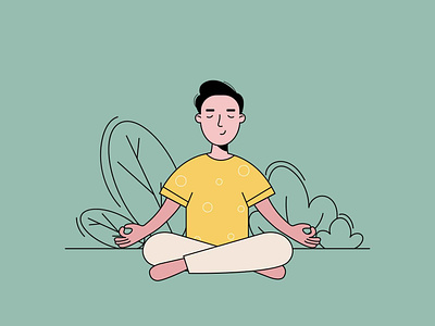 Man Meditating Illustration
