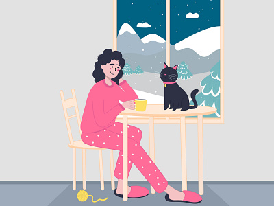 Winter Window Illustration