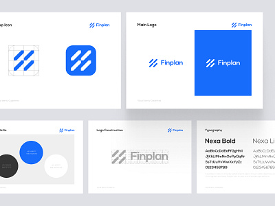 Logo FinPlan blue branding design finance graphic design icon illustration logo typography vector
