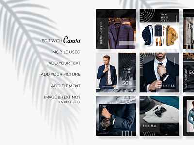 FREE INSTAGRAM TEMPLATE FOR MAN FASHION WITH CANVA free