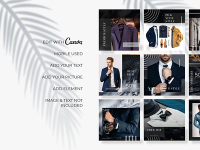 FREE INSTAGRAM TEMPLATE FOR MAN FASHION WITH CANVA