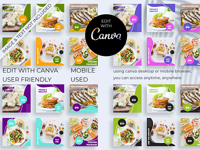 FREE INSTAGRAM TEMPLATE FOR FOOD WITH CANVA food free