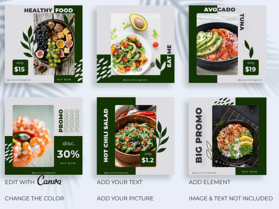 FREE INSTAGRAM TEMPLATE FOR HEALTHY FOOD WITH CANVA free