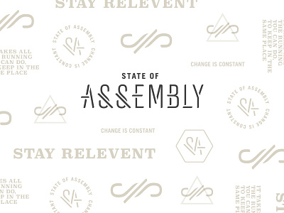 State of Assembly brand pattern brand branding custom type hand lettering logo pattern typography