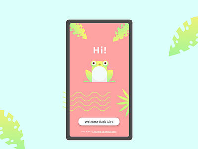Frog Welcome page animal app flat frog icon illustration logo ui ux vector