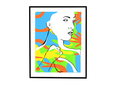 woman on frame 1 abstract female illustration illustration art mixed art portrait