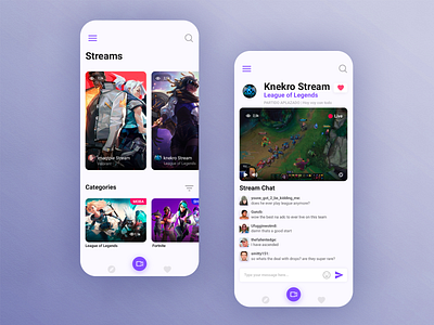 Twitch Design Concept concept design app gamer leagueoflegends twitch twitch.tv ui uidesign