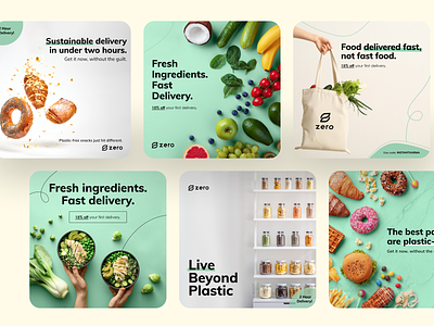Zero Groceries Ads ad ads branding design facebook groceries marketing ui ux vector web