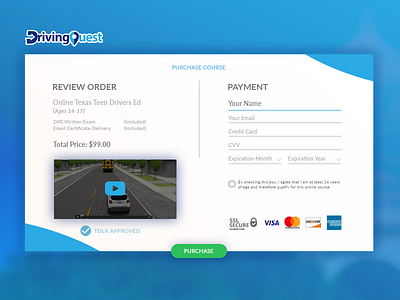 Payment/Checkout checkout courses design driving online payment quest ui ux web