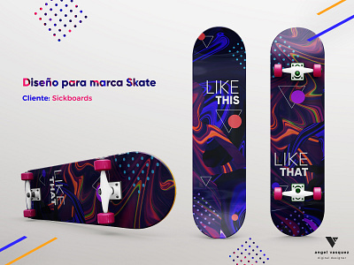 Skateboard design color design illustration skate skateboard skateboarding