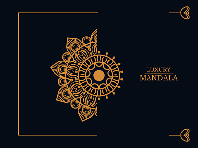 Mandala Luxury background with golden color abstract art background black branding graphic design illustration mandala pattern vector