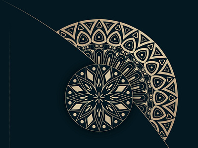 Mandala background with golden vector in illustration