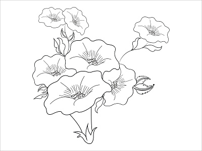 Bouquet of fresh flowers in outline style for design vector art design graphic graphic design illustration vector vector design