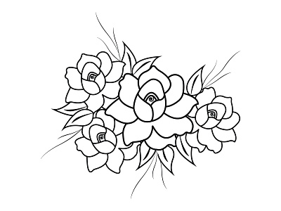 Vector line art beautiful flower floral in illustration