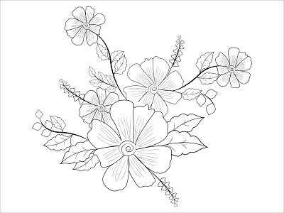 flower element floral vector in illustrations on white backgroun