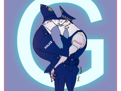 Kissing Policemen Card Preview 2 gay gaypride homosexual lgbtq policeman