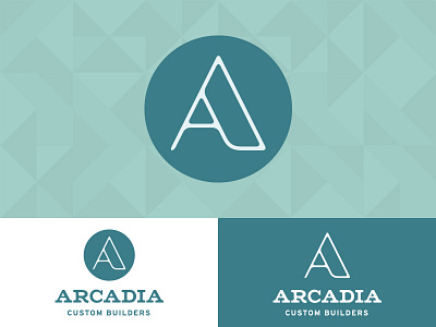Arcadia Custom Builders - Logo Design a branding circle logo mark pattern triangle