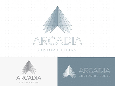 Arcadia Custom Builders - Logo Design - v2 a branding circle contracters logo mark pattern triangle