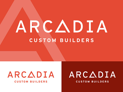 Arcadia Custom Builders - Logo Design - FINAL branding builder contractors custom identity line logo mark pattern triangle