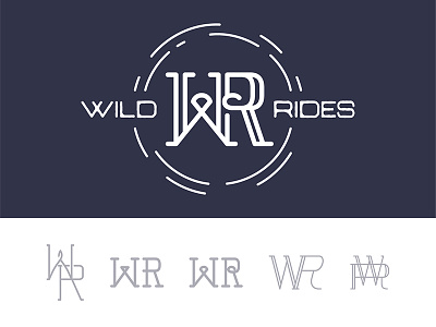 Wild Rides Logo 1 brand branding comps lettering lettermark line logo prelim rejects sketch texture wild rides