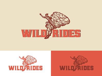 Wild Rides Logo cowboy engraving logo stamp texture textured tornado vector western wild rides