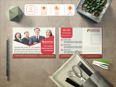 Corporate business Post Card/Business Post Card design.