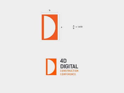 4D Digital Construction Conference 4d branding conference construction goldenratio identity logo