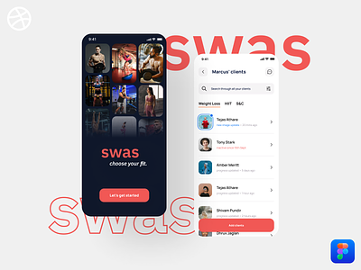 Swas - Choose your fit! fit fitness fitness app fitness tech fitness ui gym ui workout workout app
