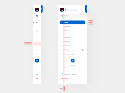 Side menu (dimensions)