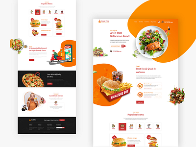 Food Fire Restaurant Landing Page landing page psd web template restaurant restaurant lading page ux