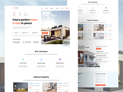 Landing page real estate branding design illustration landingpage logo realestate typography ui uiux ux web webdesign webpage