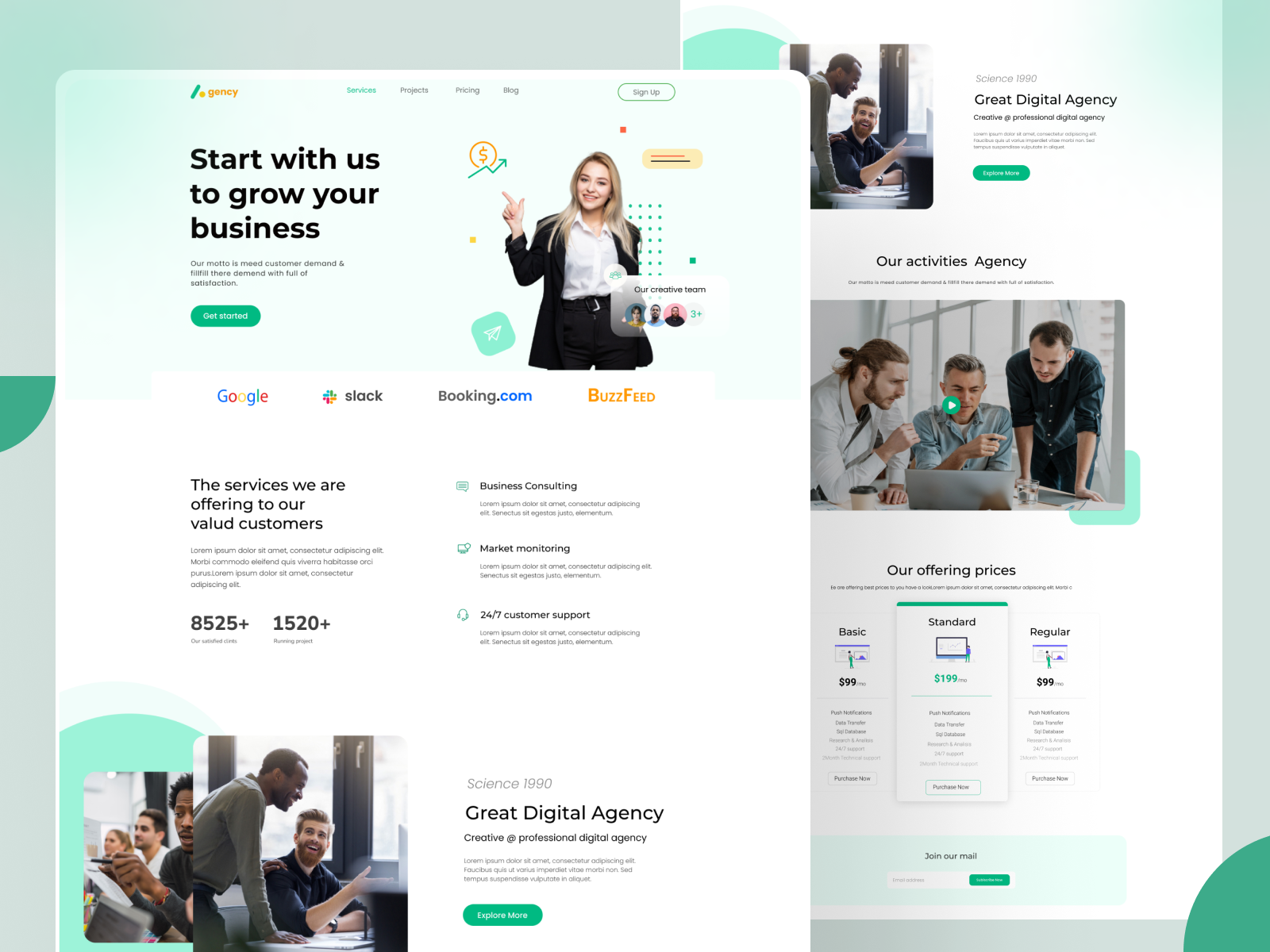 Business agency landing page by Mishu on Dribbble