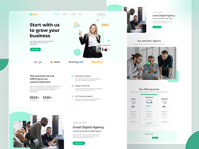 Business agency landing page branding design finance illustration landingpage typography ui uiux uiuxdesign ux web webdesign