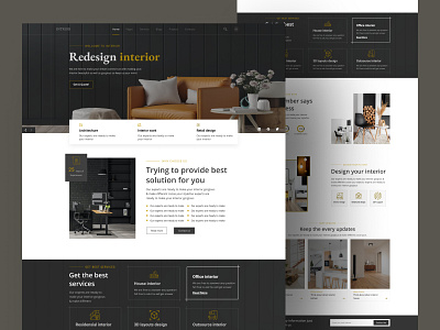 Landing page of interior design website. branding design icon landingpage logo typography u ui uiux ux vector website