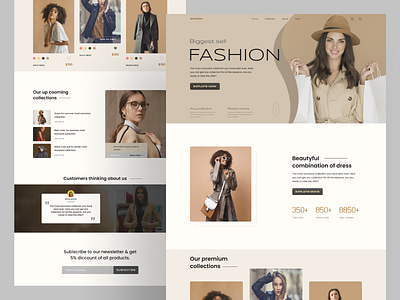 Landing page of fashion web. branding design fashionweblanding fashionwebsite landingpage typography u ui uiux uiuxdesign ux uxdesign vector web webdesign