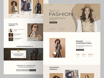 Landing page of fashion web.