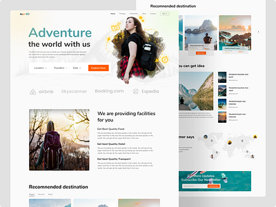 Travel agency landing page. branding design landingpage travel travelagency typography ui uidesign uiux ux uxdesign vector web webdesign