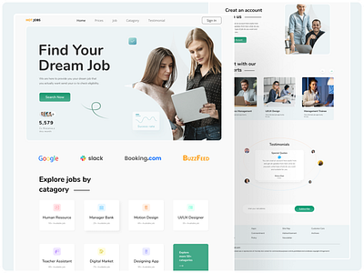 Job agency landing page. branding design jobagencylandingpage landingpage typography ui uidesign uiux ux uxdesign vector web webdesign