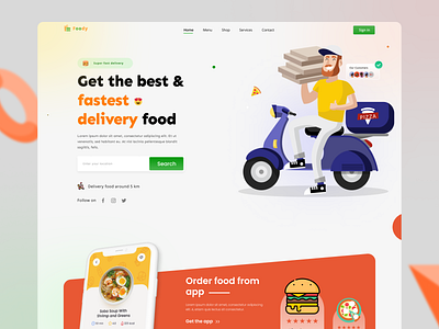 Food delivery landing page.