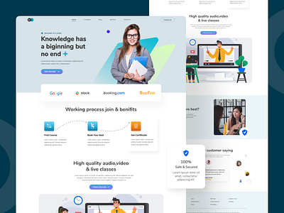 E-learning landing page.