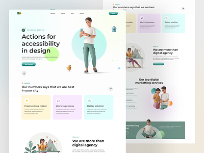 Design agency landing page. agency design design agency illustration landingpage typography ui uiux ux web web design