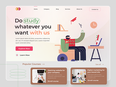 E-learning landing page.