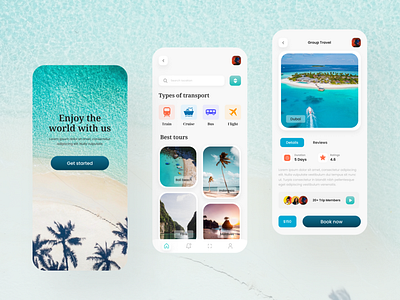 Travel agency mobile app design. agency app design colorful design minimal mobile mobile app travel agency ui uiux ux